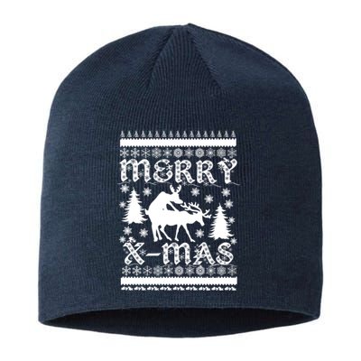 Ugly Christmas X-Mas Frisky Reindeer Humping Sustainable Beanie