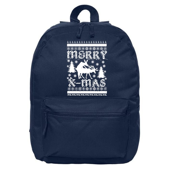 Ugly Christmas X-Mas Frisky Reindeer Humping 16 in Basic Backpack