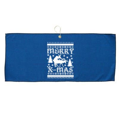 Ugly Christmas X-Mas Frisky Reindeer Humping Large Microfiber Waffle Golf Towel