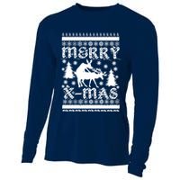 Ugly Christmas X-Mas Frisky Reindeer Humping Cooling Performance Long Sleeve Crew