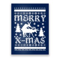 Ugly Christmas X-Mas Frisky Reindeer Humping Poster