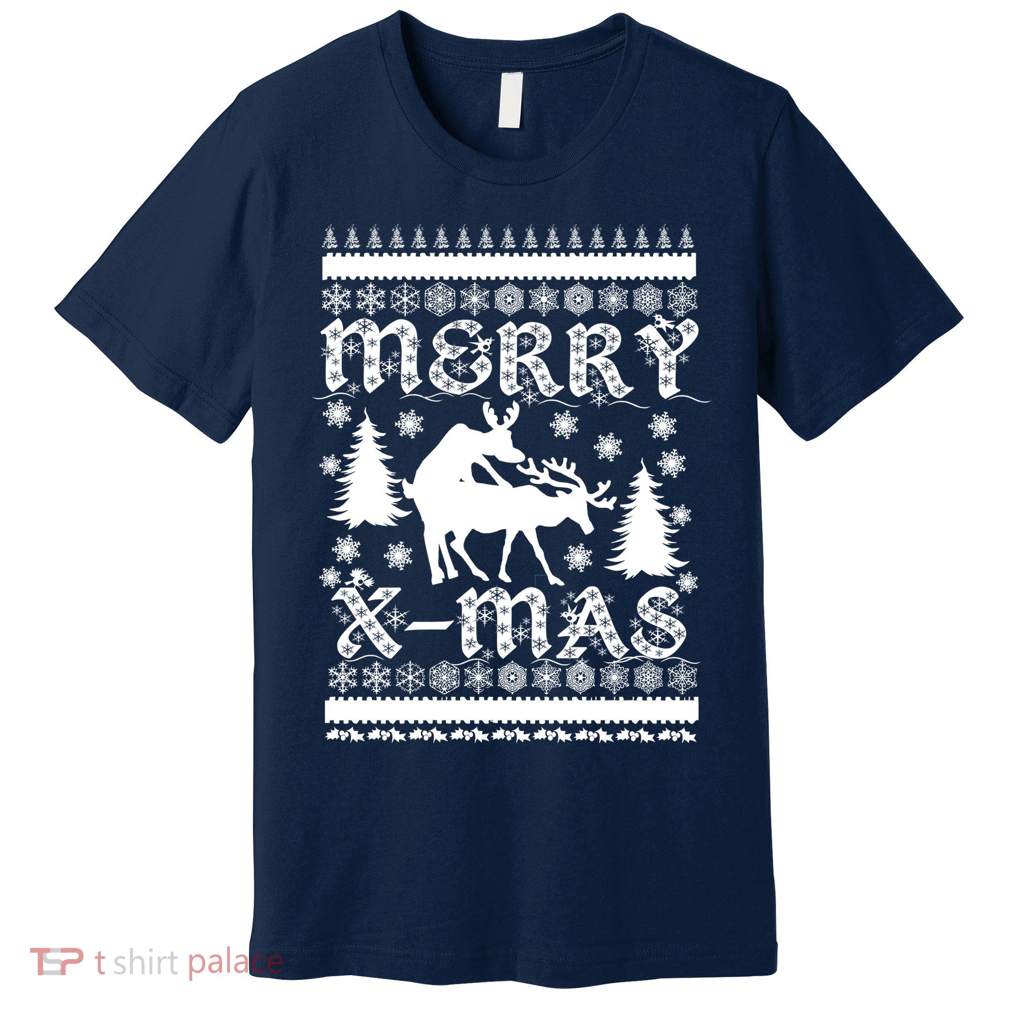 Ugly Christmas X-Mas Frisky Reindeer Humping Premium T-Shirt