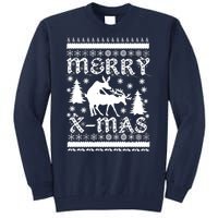 Ugly Christmas X-Mas Frisky Reindeer Humping Tall Sweatshirt