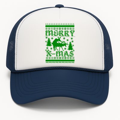 Ugly Christmas X-Mas Frisky Reindeer Humping Trucker Hat