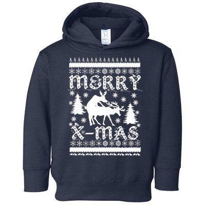 Ugly Christmas X-Mas Frisky Reindeer Humping Toddler Hoodie