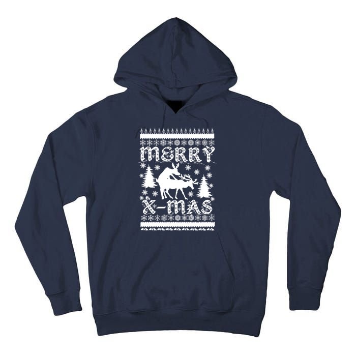 Ugly Christmas X-Mas Frisky Reindeer Humping Tall Hoodie