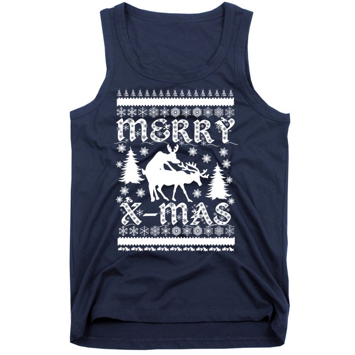 Ugly Christmas X-Mas Frisky Reindeer Humping Tank Top