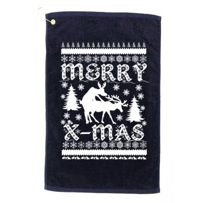 Ugly Christmas X-Mas Frisky Reindeer Humping Golf Towel