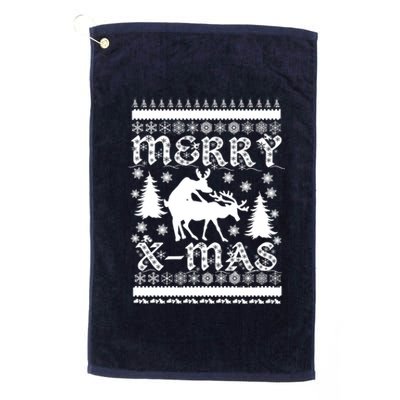 Ugly Christmas X-Mas Frisky Reindeer Humping Platinum Collection Golf Towel