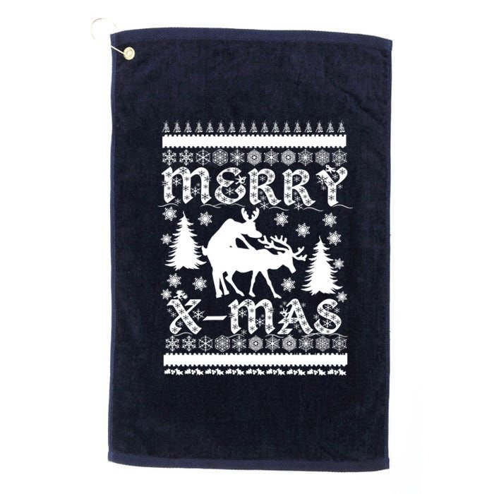 Ugly Christmas X-Mas Frisky Reindeer Humping Platinum Collection Golf Towel