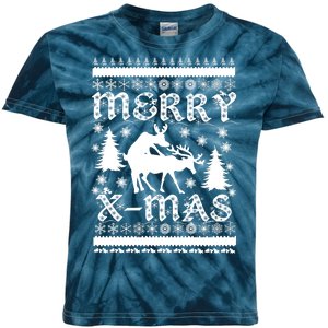 Ugly Christmas X-Mas Frisky Reindeer Humping Kids Tie-Dye T-Shirt