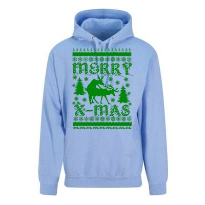 Ugly Christmas X-Mas Frisky Reindeer Humping Unisex Surf Hoodie