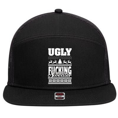 Ugly F-cking Christmas Sweater X-Mas 7 Panel Mesh Trucker Snapback Hat