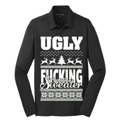 Ugly F-cking Christmas Sweater X-Mas Silk Touch Performance Long Sleeve Polo