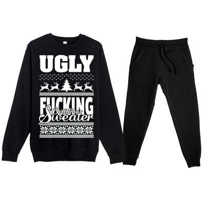 Ugly F-cking Christmas Sweater X-Mas Premium Crewneck Sweatsuit Set