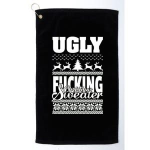 Ugly F-cking Christmas Sweater X-Mas Platinum Collection Golf Towel