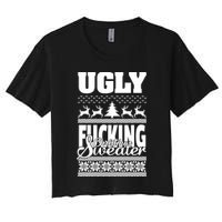 Ugly F-cking Christmas Sweater X-Mas Women's Crop Top Tee