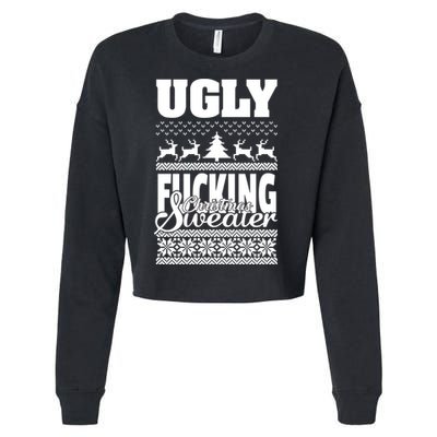 Ugly F-cking Christmas Sweater X-Mas Cropped Pullover Crew