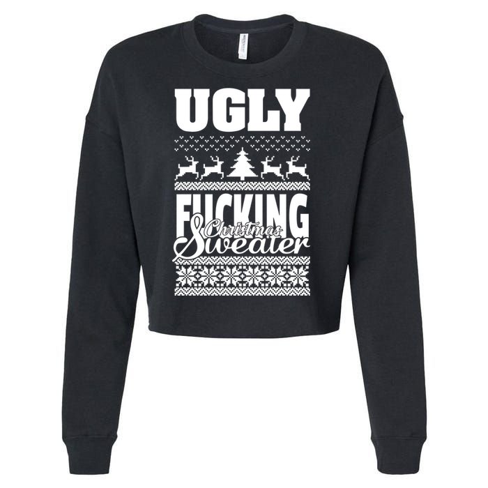 Ugly F-cking Christmas Sweater X-Mas Cropped Pullover Crew