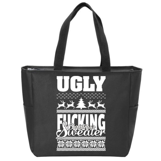 Ugly F-cking Christmas Sweater X-Mas Zip Tote Bag