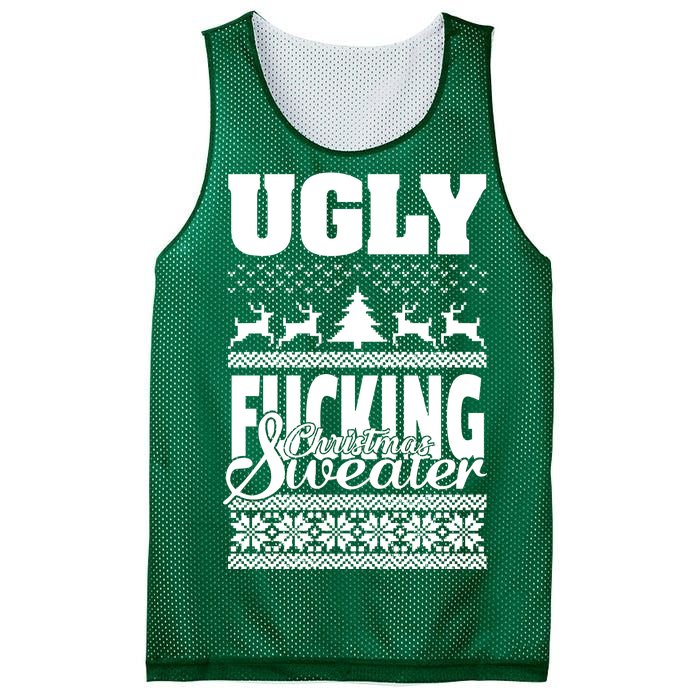 Ugly F-cking Christmas Sweater X-Mas Mesh Reversible Basketball Jersey Tank