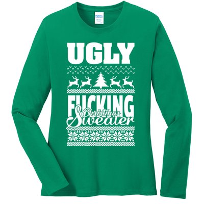 Ugly F-cking Christmas Sweater X-Mas Ladies Long Sleeve Shirt
