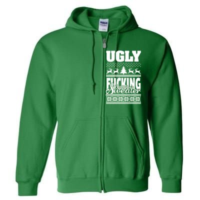 Ugly F-cking Christmas Sweater X-Mas Full Zip Hoodie