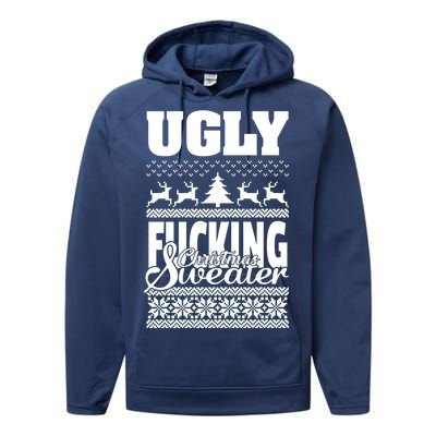 Ugly F-cking Christmas Sweater X-Mas Performance Fleece Hoodie