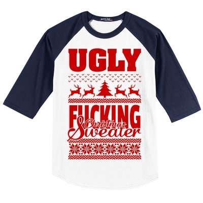 Ugly F-cking Christmas Sweater X-Mas Baseball Sleeve Shirt