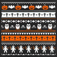 Ugly Halloween Sweater Black Cat Pumpkin 7 Panel Mesh Trucker Snapback Hat