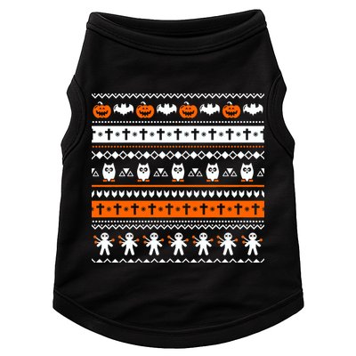 Ugly Halloween Sweater Black Cat Pumpkin Doggie Tank