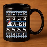 Ugly Hanukkah Sweater Jew-ish Santa 11oz C Handle Ceramic Mug