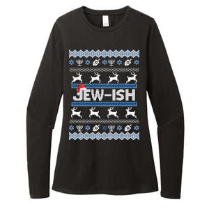 Ugly Hanukkah Sweater Jew-ish Santa Womens CVC Long Sleeve Shirt