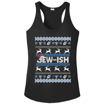 Ugly Hanukkah Sweater Jew-ish Santa Ladies PosiCharge Competitor Racerback Tank