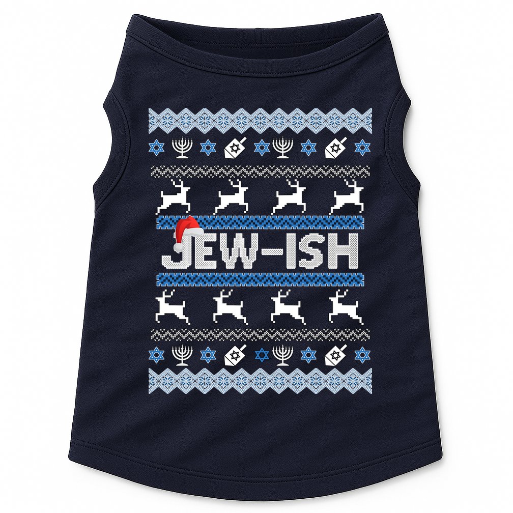 Ugly Hanukkah Sweater Jew-ish Santa Doggie Tank