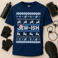 Ugly Hanukkah Sweater Jew-ish Santa Cooling Performance Crew T-Shirt