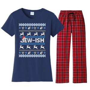 Ugly Hanukkah Sweater Jew-ish Santa Women's Flannel Pajama Set