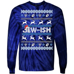 Ugly Hanukkah Sweater Jew-ish Santa Tie-Dye Long Sleeve Shirt