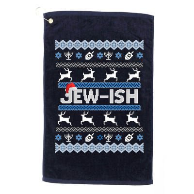 Ugly Hanukkah Sweater Jew-ish Santa Golf Towel