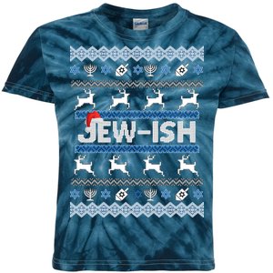 Ugly Hanukkah Sweater Jew-ish Santa Kids Tie-Dye T-Shirt