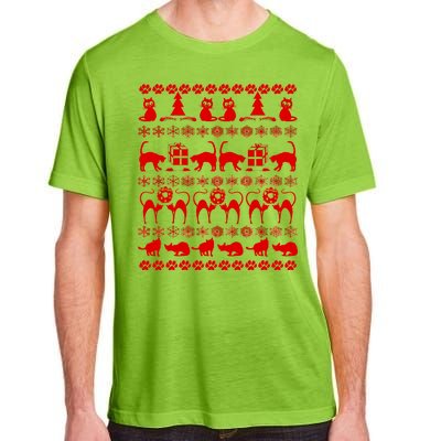 Ugly Kitty Cat Christmas Sweater Adult ChromaSoft Performance T-Shirt