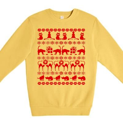 Ugly Kitty Cat Christmas Sweater Premium Crewneck Sweatshirt