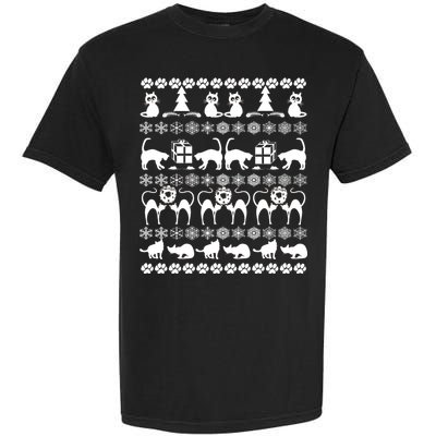 Ugly Kitty Cat Christmas Sweater Garment-Dyed Heavyweight T-Shirt