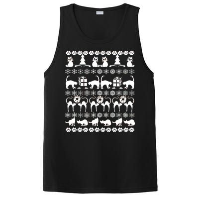 Ugly Kitty Cat Christmas Sweater PosiCharge Competitor Tank