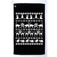 Ugly Kitty Cat Christmas Sweater Golf Towel