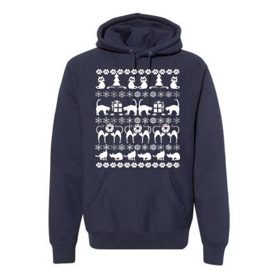 Ugly Kitty Cat Christmas Sweater Premium Hoodie