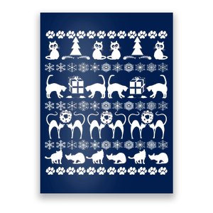 Ugly Kitty Cat Christmas Sweater Poster