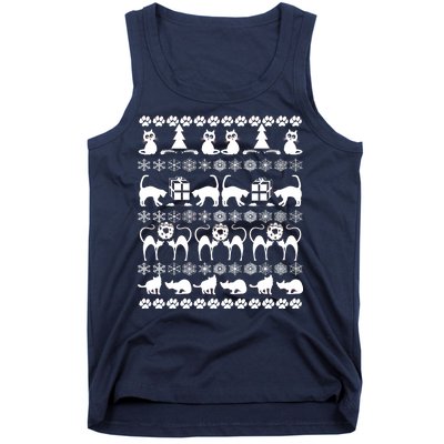 Ugly Kitty Cat Christmas Sweater Tank Top