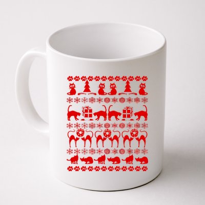 Ugly Kitty Cat Christmas Sweater Coffee Mug