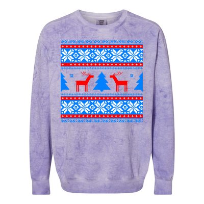 Ugly Reindeer Christmas Sweater Colorblast Crewneck Sweatshirt